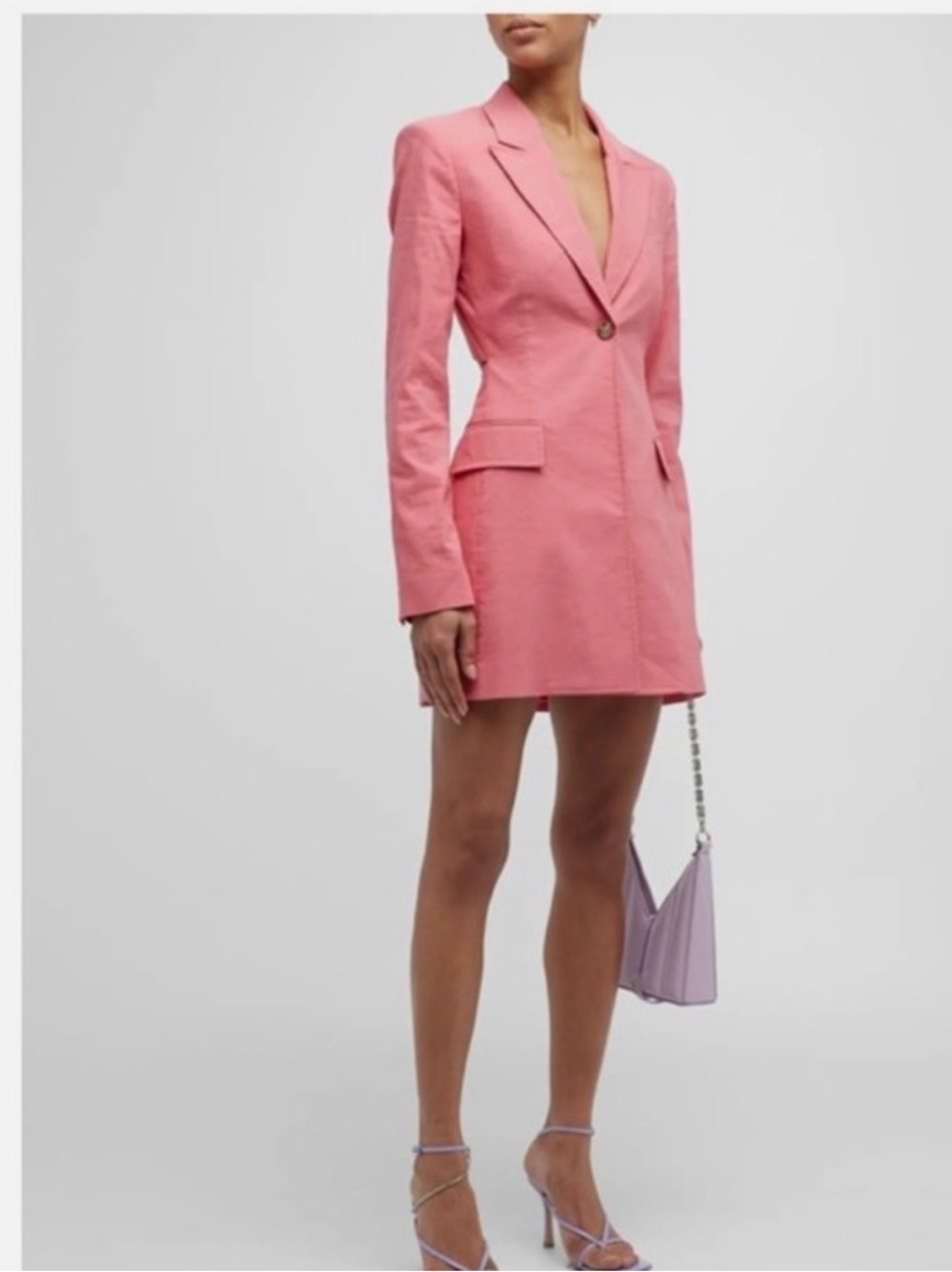 A.L.C. Coral Single-Button Tailored Blazer Dress